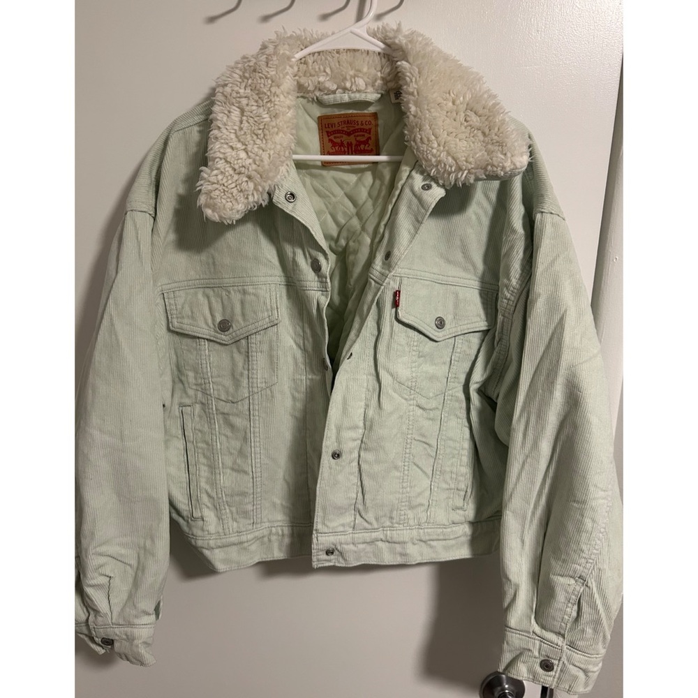 Levi's Mint Green Quilted Jacket with Sherpa Lining